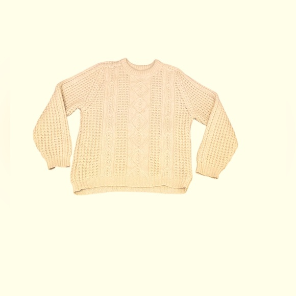 VINTAGE Hand knit Made in Ireland New Wool Fisherman Crewneck Sweater. SZ: 38 - Picture 3 of 13